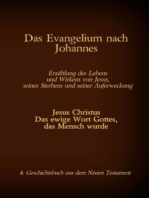 cover image of Das Evangelium nach Johannes